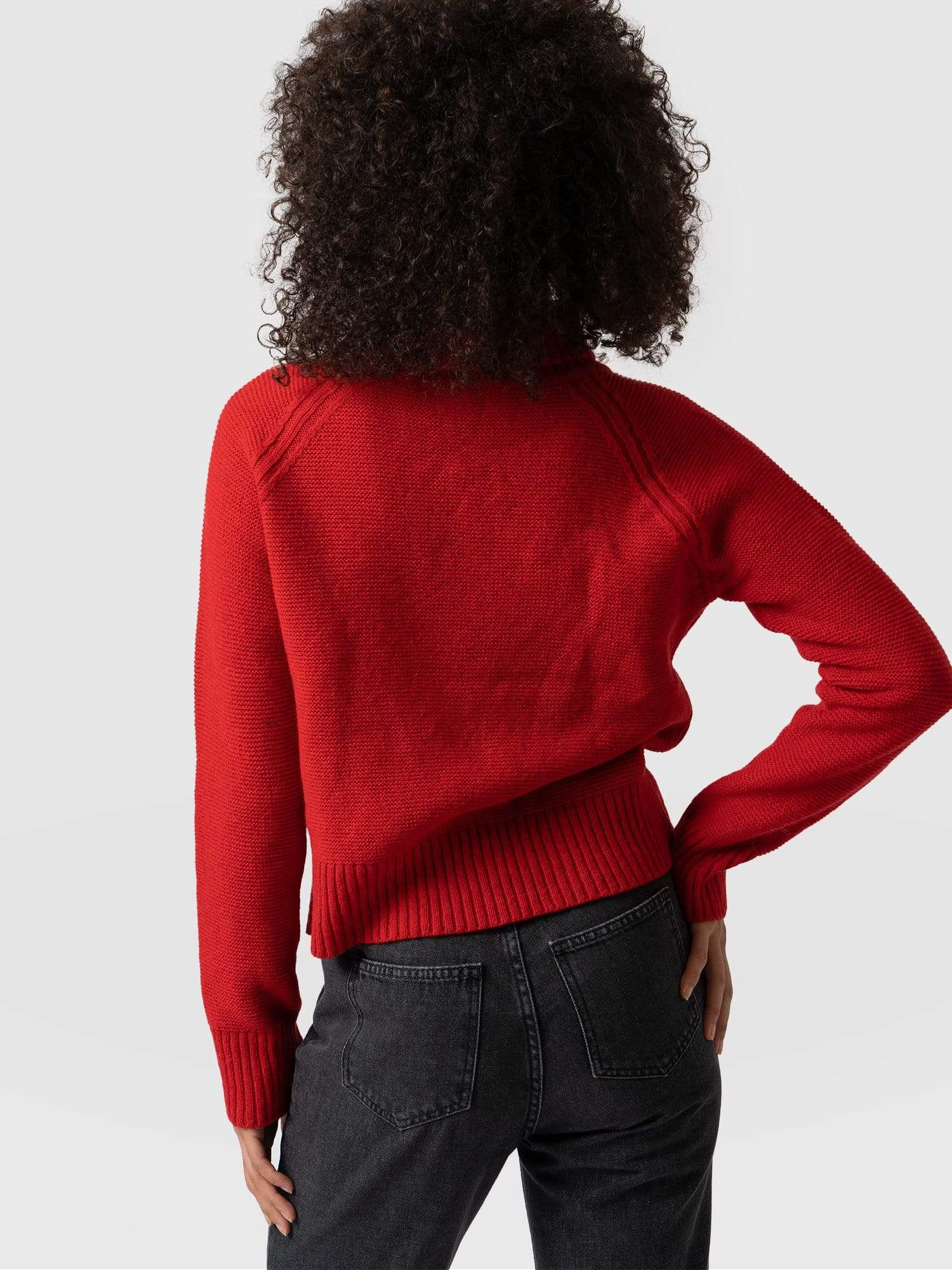 Glen Cable Knit Jumper Red - Women's Jumpers | Saint + Sofia® EU
